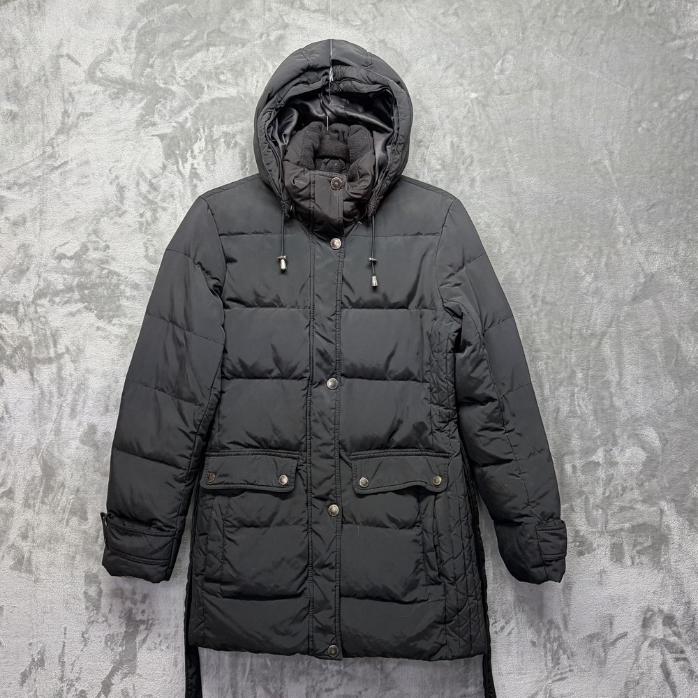 Lands End Women's Down Filled‎ Puffer Jacket Small Black Insulated Winter coat